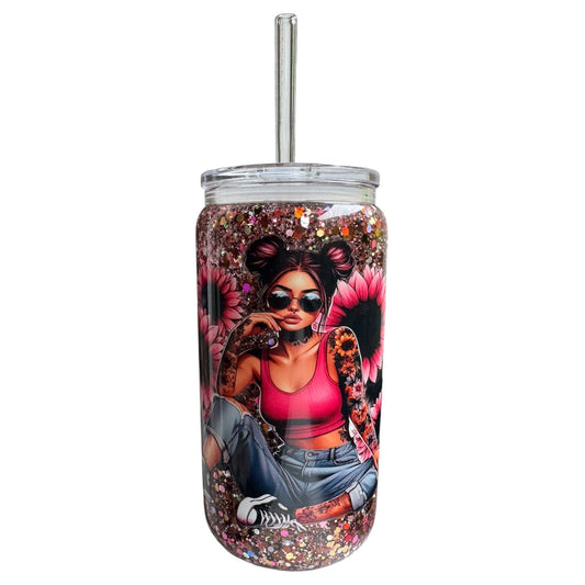 CUSTOM TIKTOK LIVE 16oz Snowglobe Glass Happy Cup