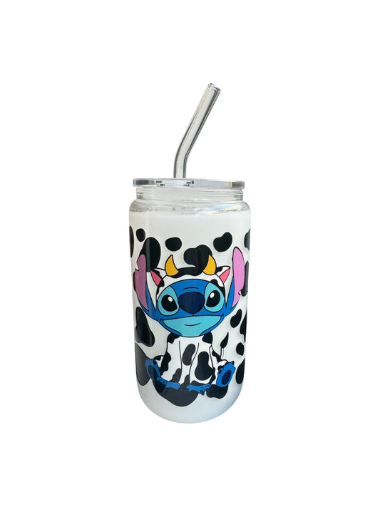 READY MADE 16oz Snowglobe Glass Happy Cup